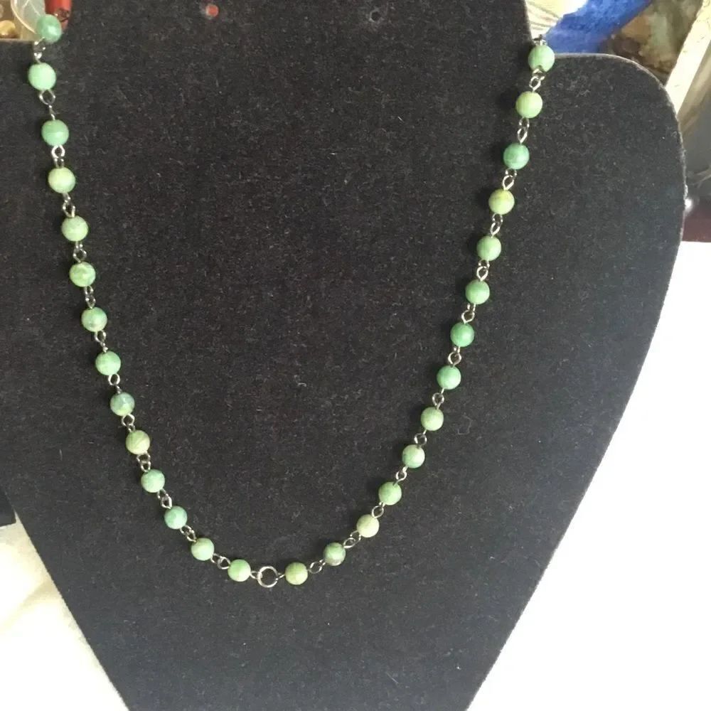 $8 ea or 3/$15. Green Bead Necklace